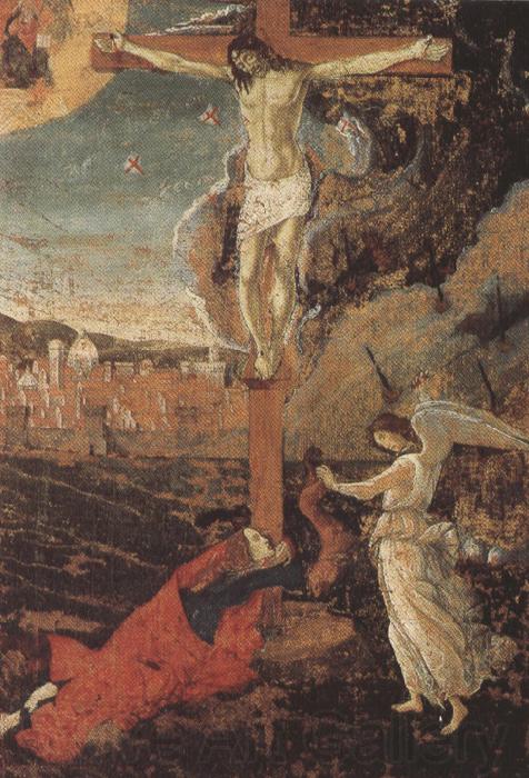 Sandro Botticelli Crucifixion with the Penitent Magdalene and an angel (mk36) Spain oil painting art